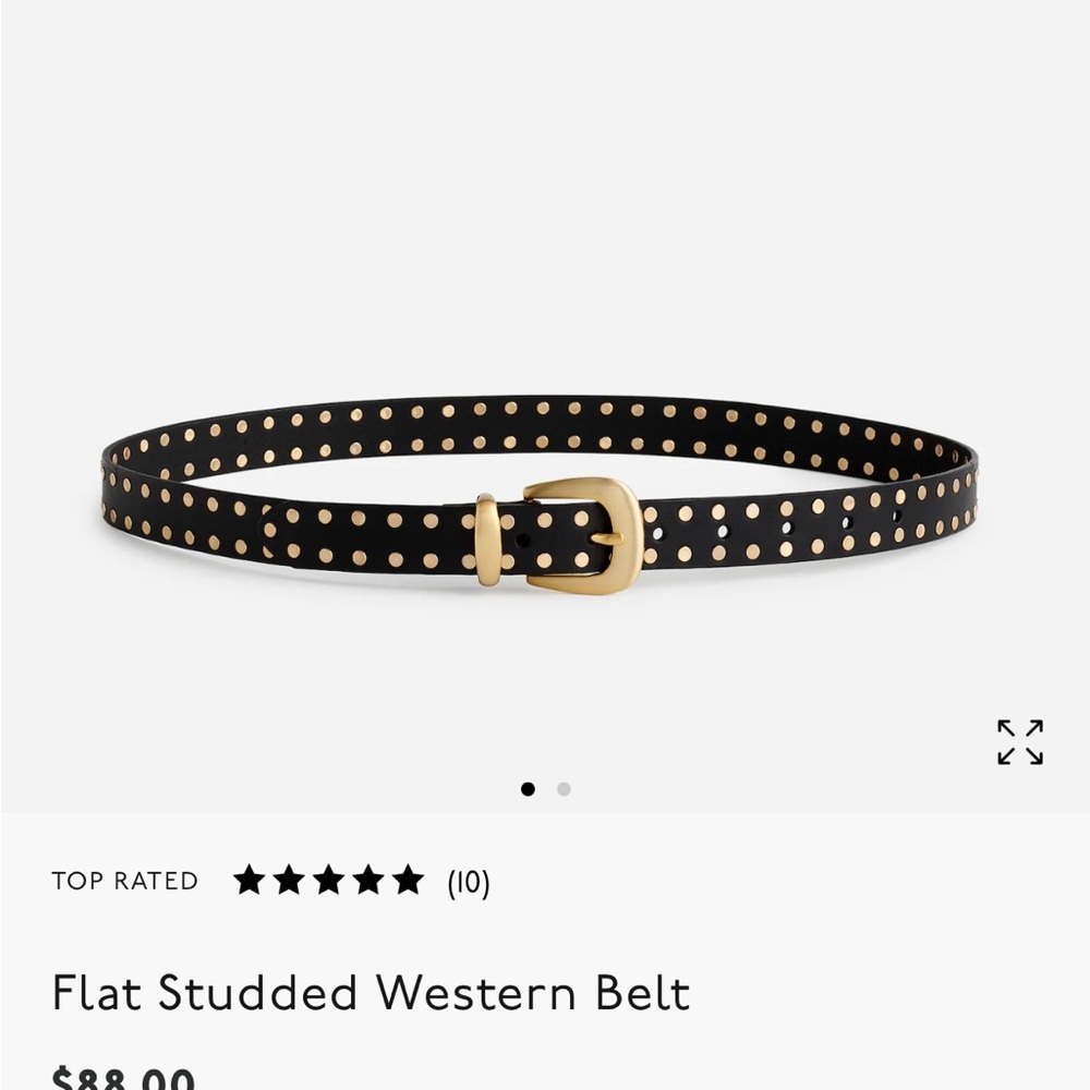 Madewell Black Belt with Gold Studs